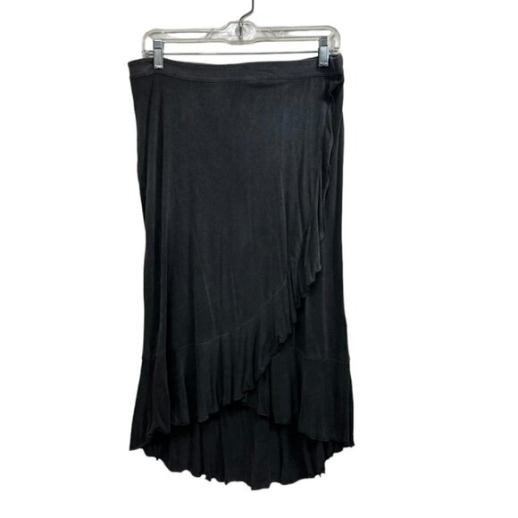 Altar'd State Super Soft Ruffle Wrap Midi Skirt, Gray, Large - Picture 8 of 9